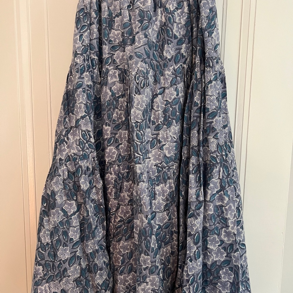 Mille Cotton Floral Blue Skirt Sz L - Picture 2 of 4